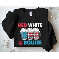 Red White And Boujee Retro 4th Of July Drinking Sweatshirt