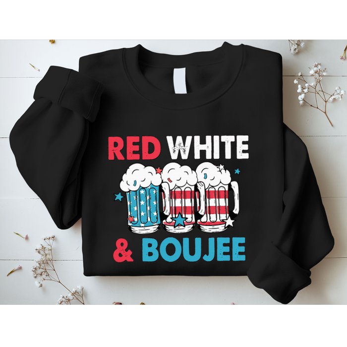 Red White And Boujee Retro 4th Of July Drinking Sweatshirt