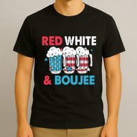 Red White And Boujee Retro 4th Of July Drinking T-Shirt