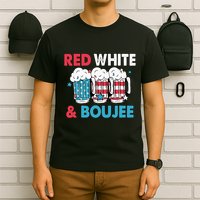 Red White And Boujee Retro 4th Of July Drinking T-Shirt
