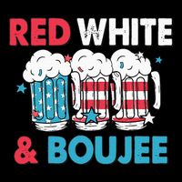 Red White And Boujee Retro 4th Of July Drinking T-Shirt