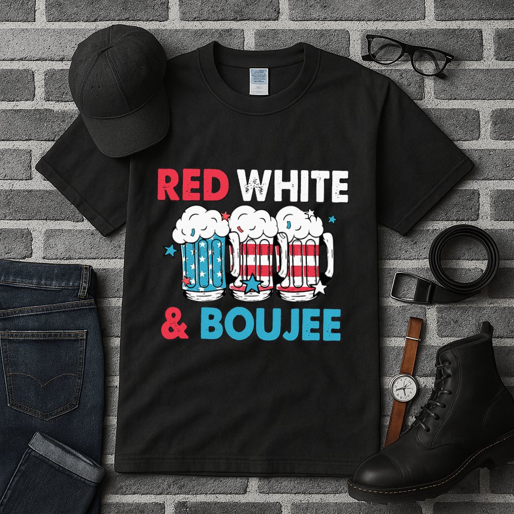 Red White And Boujee Retro 4th Of July Drinking Tall T-Shirt