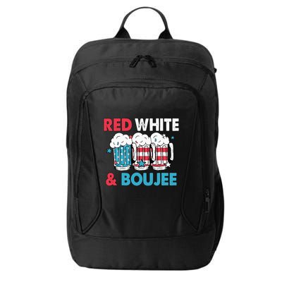 Red White And Boujee Retro 4th Of July Drinking City Backpack