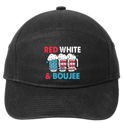 Red White And Boujee Retro 4th Of July Drinking 7-Panel Snapback Hat