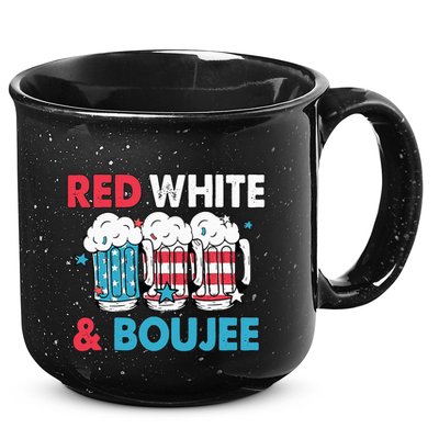 Red White And Boujee Retro 4th Of July Drinking 15oz Campfire Ceramic Mug