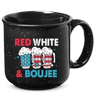 Red White And Boujee Retro 4th Of July Drinking 15oz Campfire Ceramic Mug