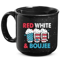 Red White And Boujee Retro 4th Of July Drinking 15oz Campfire Ceramic Mug