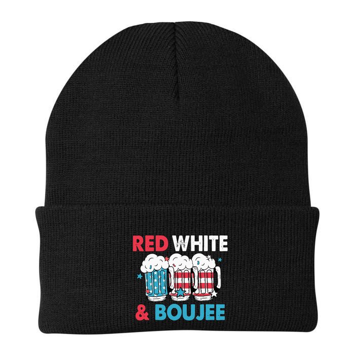 Red White And Boujee Retro 4th Of July Drinking Beanie