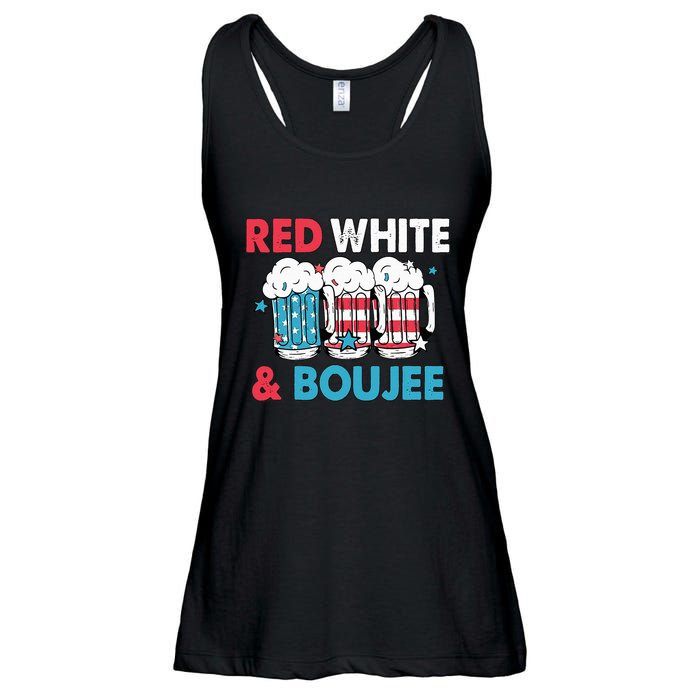 Red White And Boujee Retro 4th Of July Drinking Ladies Essential Flowy Tank