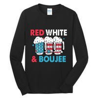 Red White And Boujee Retro 4th Of July Drinking Tall Long Sleeve T-Shirt