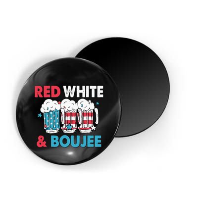 Red White And Boujee Retro 4th Of July Drinking Magnet