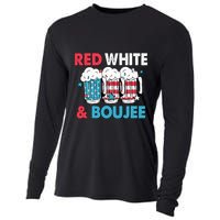 Red White And Boujee Retro 4th Of July Drinking Cooling Performance Long Sleeve Crew