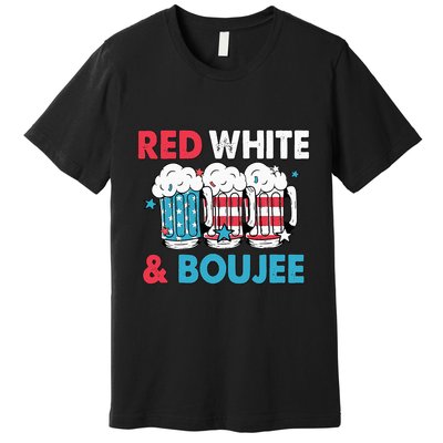 Red White And Boujee Retro 4th Of July Drinking Premium T-Shirt