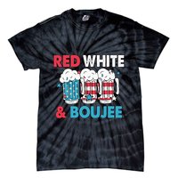 Red White And Boujee Retro 4th Of July Drinking Tie-Dye T-Shirt