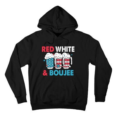 Red White And Boujee Retro 4th Of July Drinking Tall Hoodie