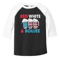 Red White And Boujee Retro 4th Of July Drinking Toddler Fine Jersey T-Shirt