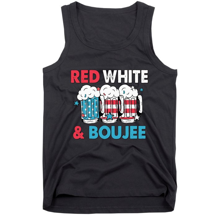 Red White And Boujee Retro 4th Of July Drinking Tank Top