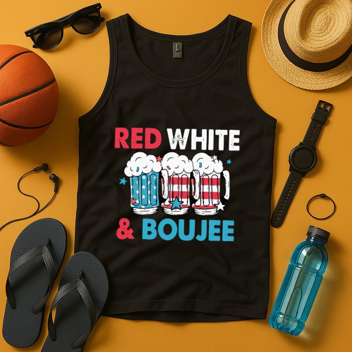 Red White And Boujee Retro 4th Of July Drinking Tank Top
