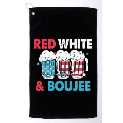 Red White And Boujee Retro 4th Of July Drinking Golf Towel