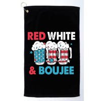 Red White And Boujee Retro 4th Of July Drinking Golf Towel