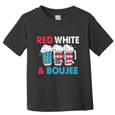 Red White And Boujee Retro 4th Of July Drinking Toddler T-Shirt