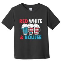 Red White And Boujee Retro 4th Of July Drinking Toddler T-Shirt