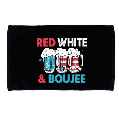 Red White And Boujee Retro 4th Of July Drinking Microfiber Hand Towel