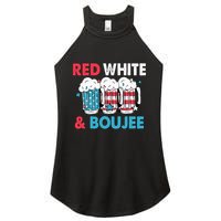 Red White And Boujee Retro 4th Of July Drinking Women's Perfect Tri Rocker Tank