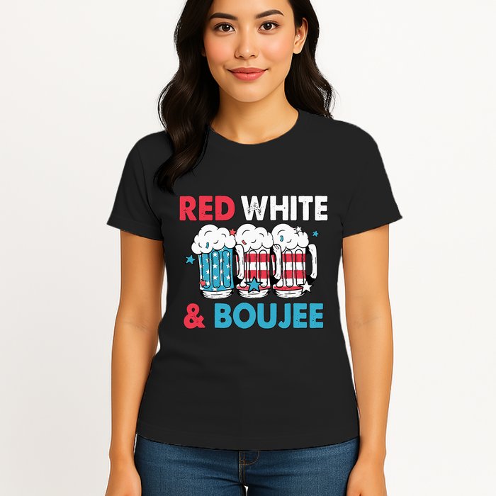 Red White And Boujee Retro 4th Of July Drinking Womens T-Shirt
