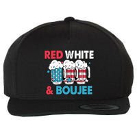 Red White And Boujee Retro 4th Of July Drinking Wool Snapback Cap