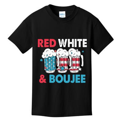 Red White And Boujee Retro 4th Of July Drinking Kids T-Shirt