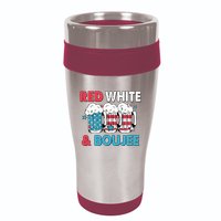 Red White And Boujee Retro 4th Of July Drinking 16oz Travel Tumbler
