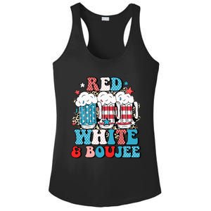 Red White And Boujee Retro 4th Of July Drinking Ladies PosiCharge Competitor Racerback Tank