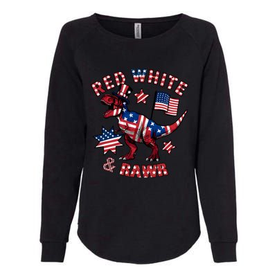 Red White And Rawr America Patriotic Womens California Wash Sweatshirt