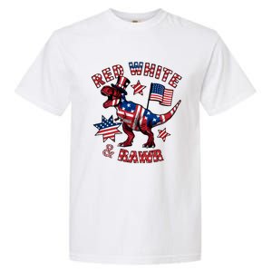 Red White And Rawr America Patriotic Garment-Dyed Heavyweight T-Shirt