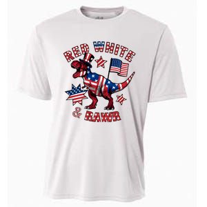 Red White And Rawr America Patriotic Cooling Performance Crew T-Shirt