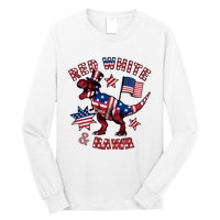 Red White And Rawr America Patriotic Long Sleeve Shirt