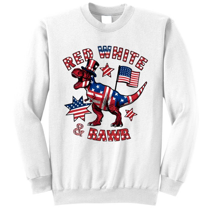 Red White And Rawr America Patriotic Sweatshirt