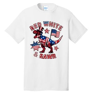 Red White And Rawr America Patriotic Tall T-Shirt