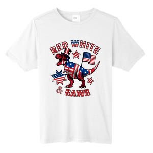 Red White And Rawr America Patriotic Tall Fusion ChromaSoft Performance T-Shirt