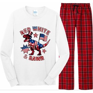 Red White And Rawr America Patriotic Long Sleeve Pajama Set