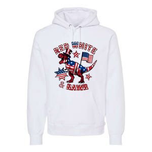 Red White And Rawr America Patriotic Premium Hoodie