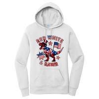 Red White And Rawr America Patriotic Women's Pullover Hoodie