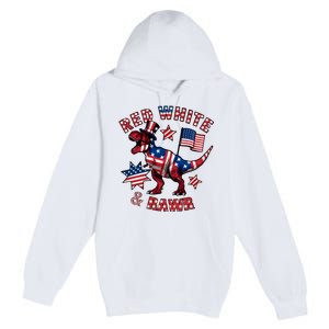 Red White And Rawr America Patriotic Premium Pullover Hoodie