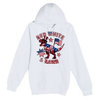 Red White And Rawr America Patriotic Premium Pullover Hoodie