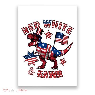 Red White And Rawr America Patriotic Poster
