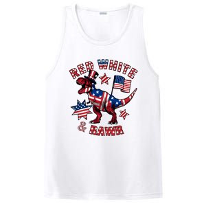 Red White And Rawr America Patriotic PosiCharge Competitor Tank