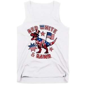 Red White And Rawr America Patriotic Tank Top