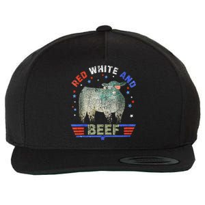 Red White And Beef Wool Snapback Cap