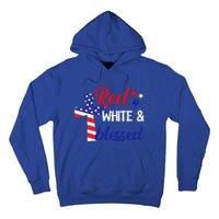 Red White And Blessed Gift 4th Of July Cute Patriotic Americ Gift Hoodie